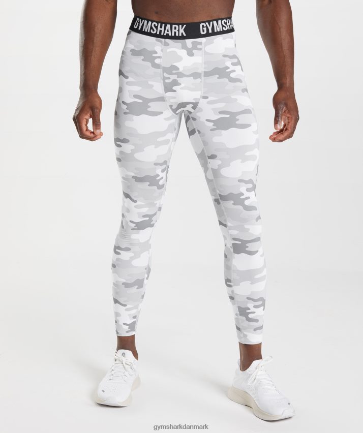 Mænd Gymshark element baselayer legging N4ZDDN1039 lysegrå print