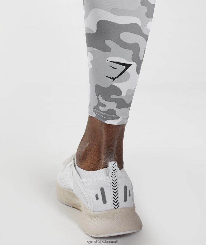 Mænd Gymshark element baselayer legging N4ZDDN1039 lysegrå print