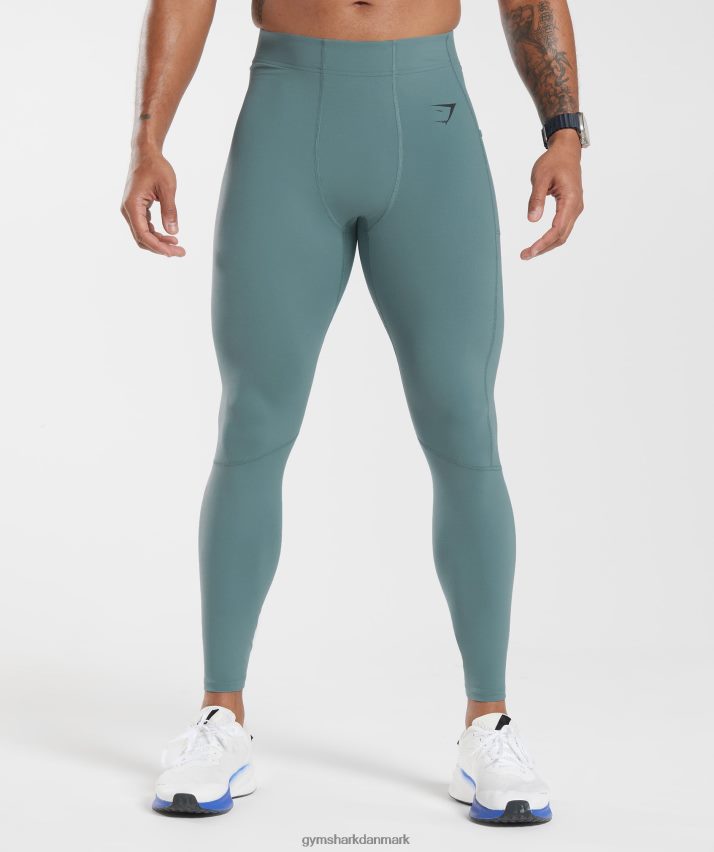 Mænd Gymshark kontrol baselayer leggings N4ZDDN1033 torden blå