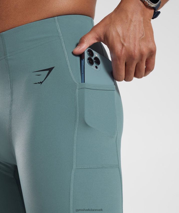 Mænd Gymshark kontrol baselayer leggings N4ZDDN1033 torden blå