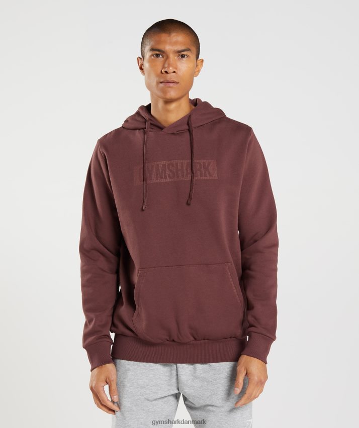 Mænd Gymshark blok hættetrøje N4ZDDN874 kirsebær brun