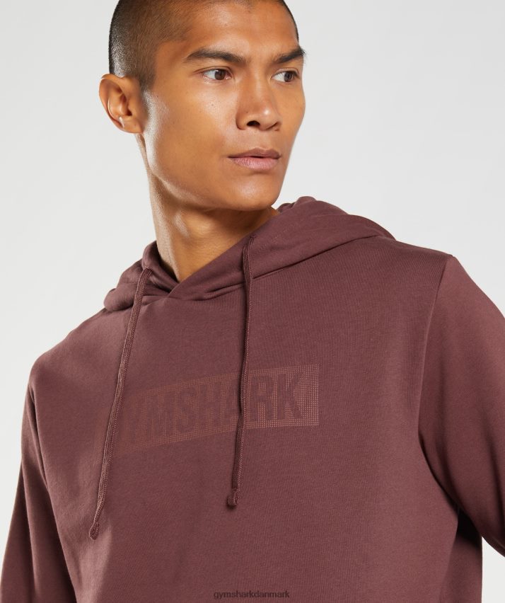 Mænd Gymshark blok hættetrøje N4ZDDN874 kirsebær brun