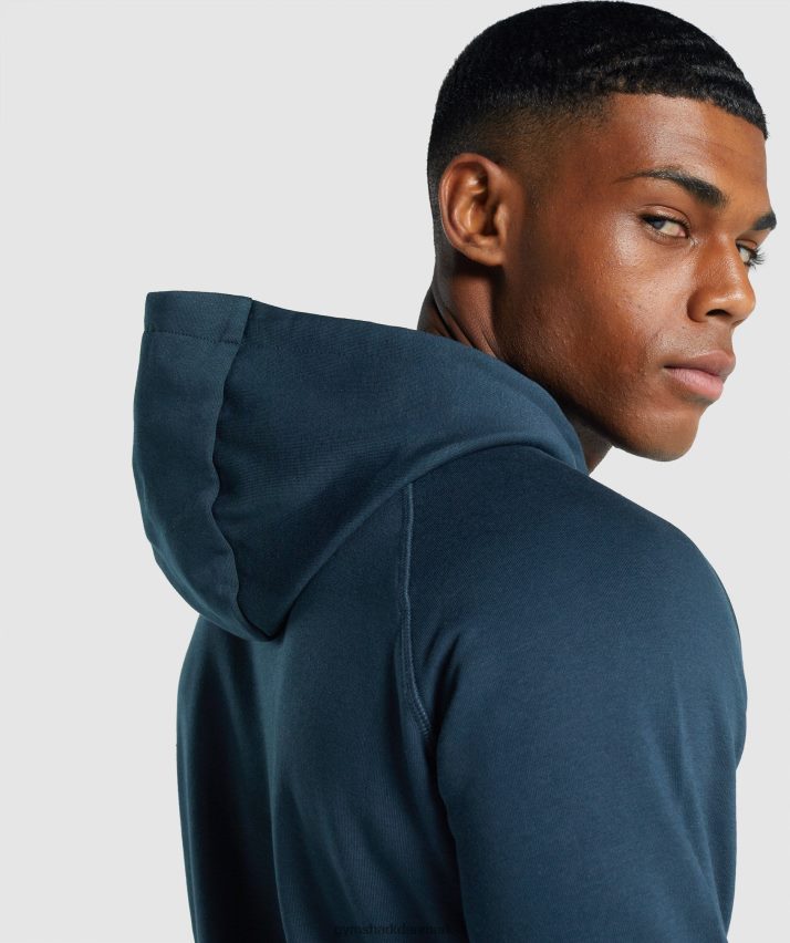 Mænd Gymshark crest hættetrøje N4ZDDN793 flåde