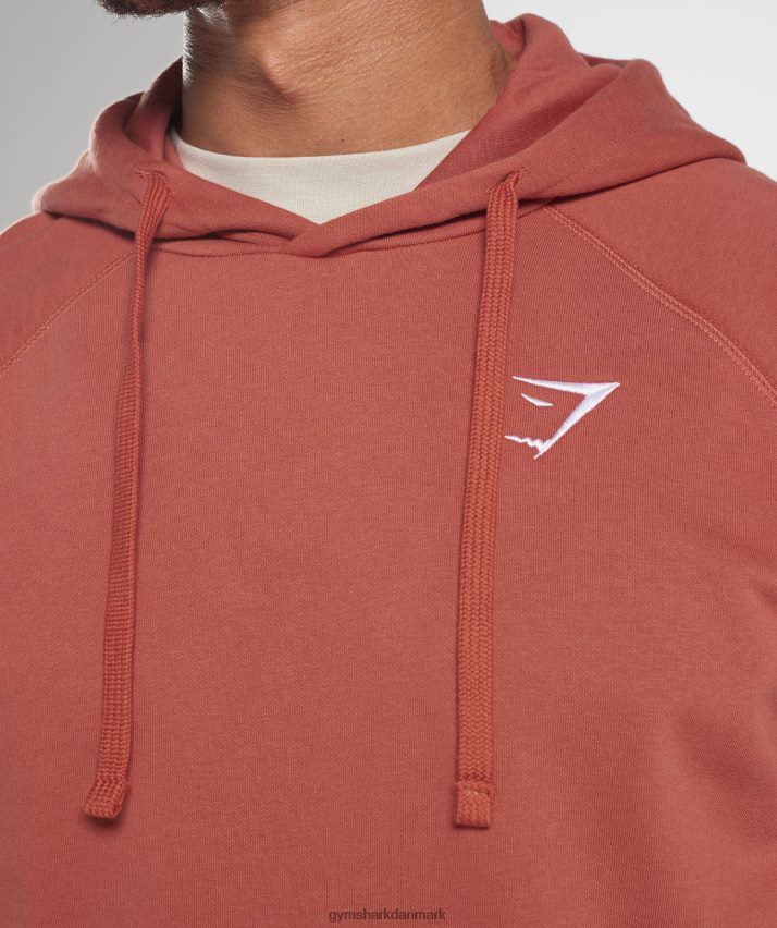 Mænd Gymshark crest hættetrøje N4ZDDN804 persimmon rød