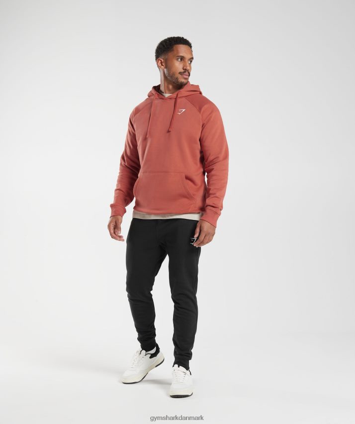 Mænd Gymshark crest hættetrøje N4ZDDN804 persimmon rød