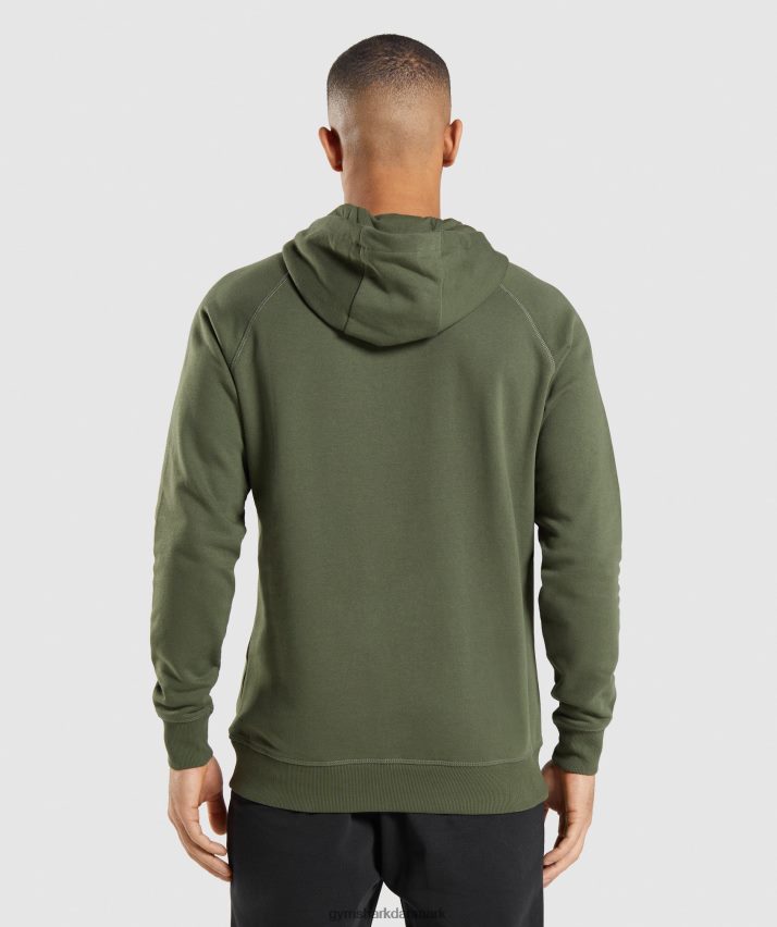 Mænd Gymshark crest hættetrøje N4ZDDN806 kerne oliven