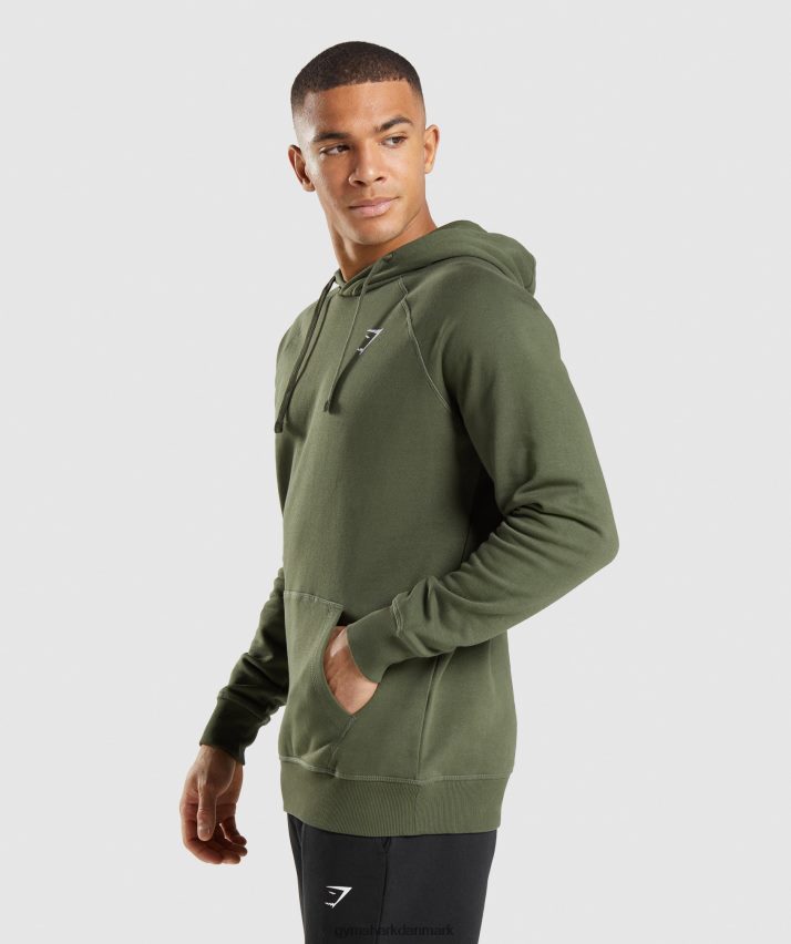 Mænd Gymshark crest hættetrøje N4ZDDN806 kerne oliven
