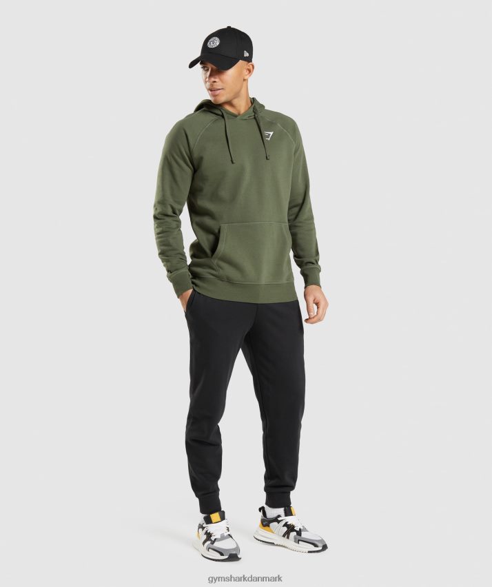 Mænd Gymshark crest hættetrøje N4ZDDN806 kerne oliven