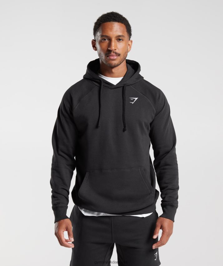 Mænd Gymshark crest hættetrøje N4ZDDN808 sort