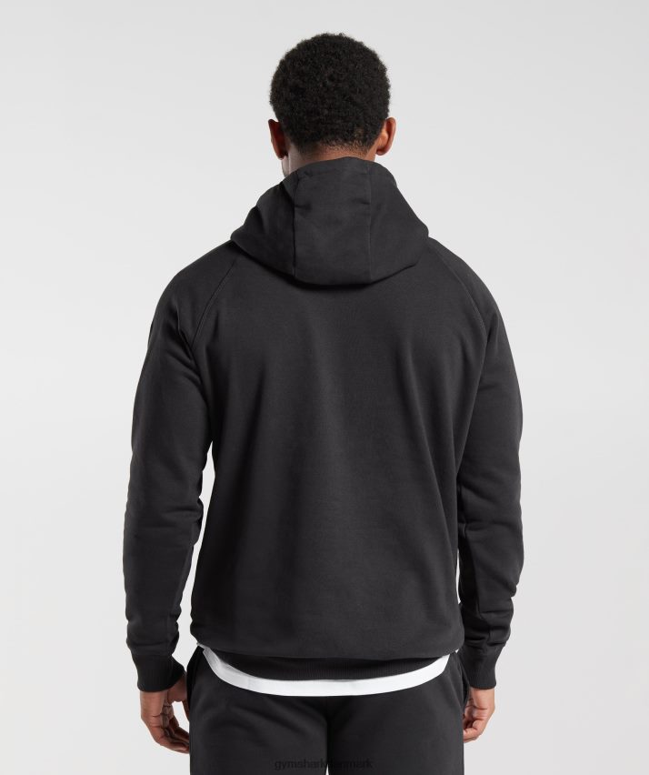 Mænd Gymshark crest hættetrøje N4ZDDN808 sort