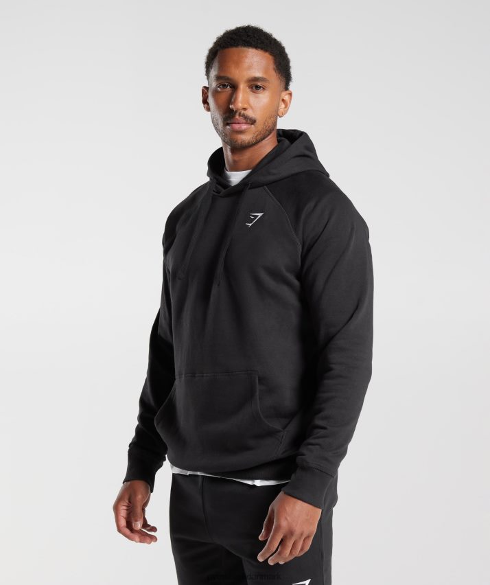 Mænd Gymshark crest hættetrøje N4ZDDN808 sort