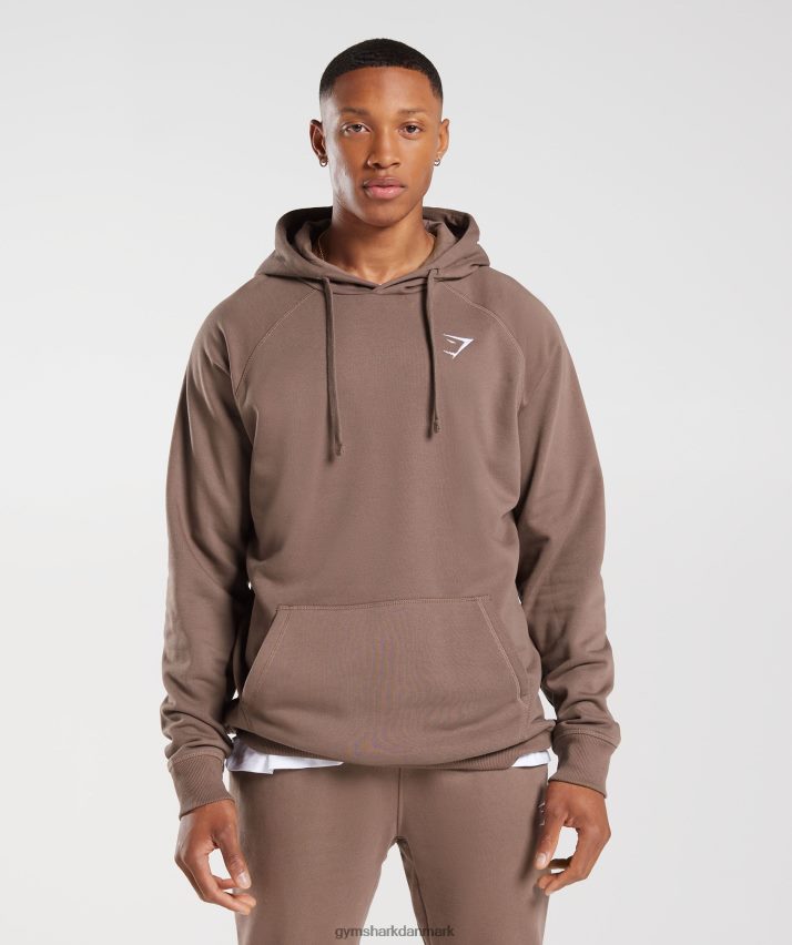 Mænd Gymshark crest hættetrøje N4ZDDN820 trøffel brun