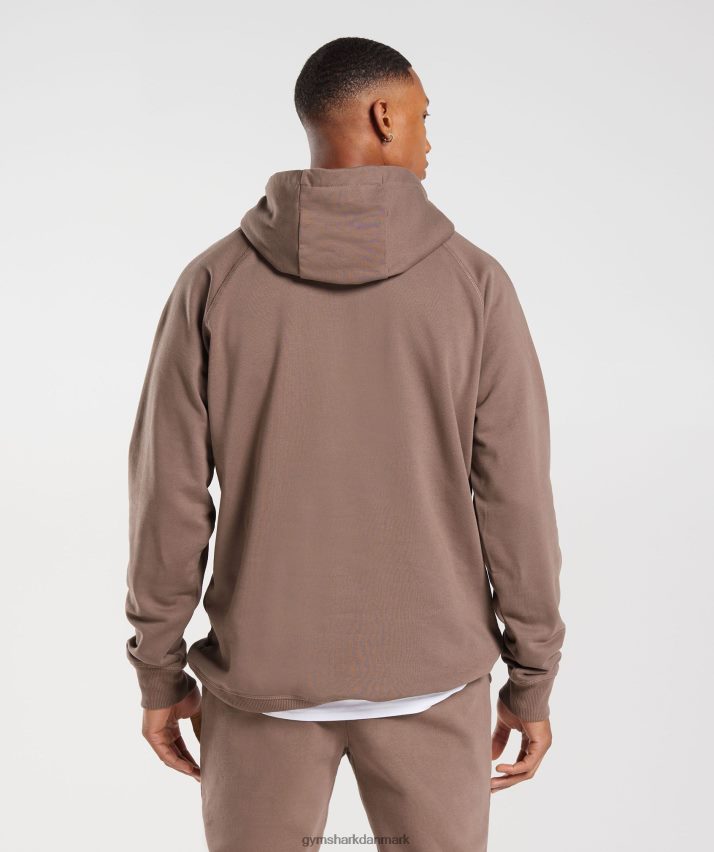 Mænd Gymshark crest hættetrøje N4ZDDN820 trøffel brun