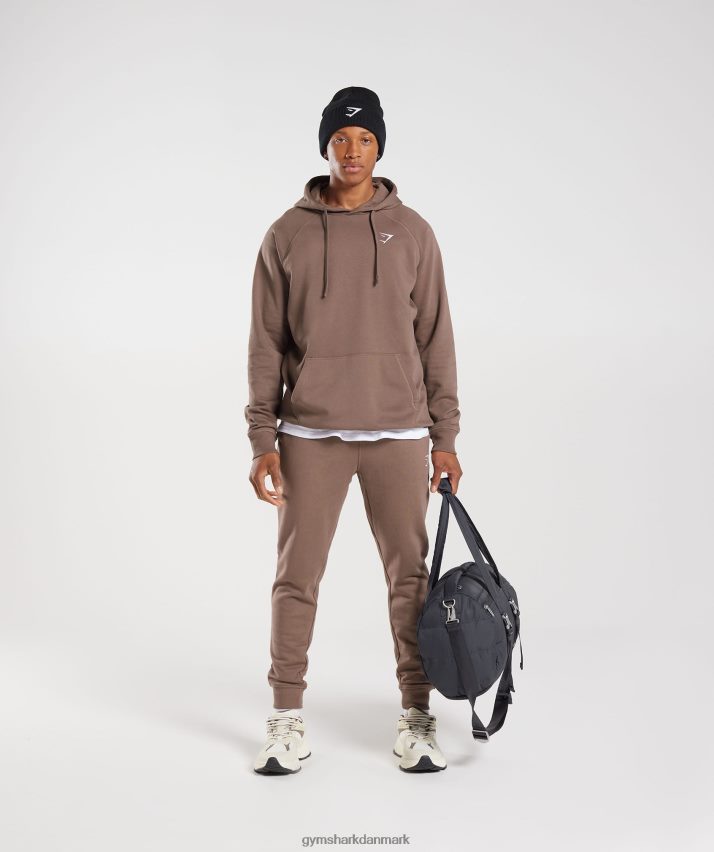 Mænd Gymshark crest hættetrøje N4ZDDN820 trøffel brun