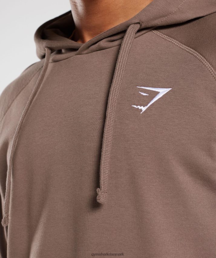 Mænd Gymshark crest hættetrøje N4ZDDN820 trøffel brun