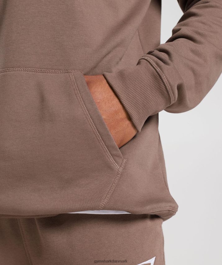 Mænd Gymshark crest hættetrøje N4ZDDN820 trøffel brun
