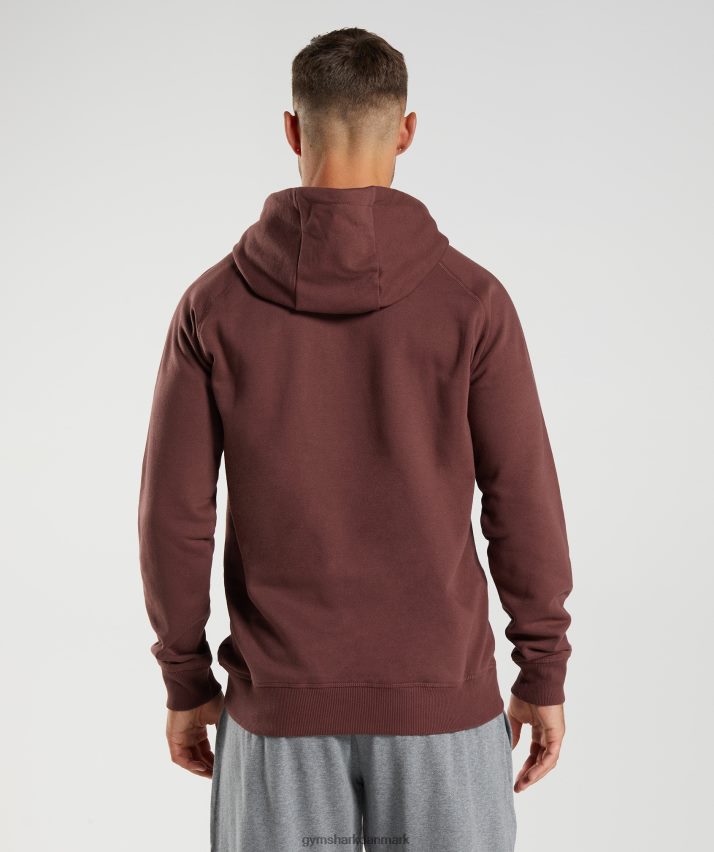 Mænd Gymshark crest hættetrøje N4ZDDN836 kirsebær brun