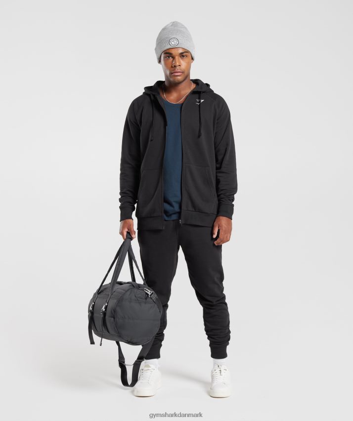 Mænd Gymshark crest hættetrøje med lynlås N4ZDDN786 sort