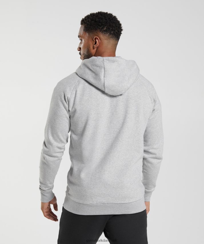 Mænd Gymshark crest hættetrøje med lynlås N4ZDDN794 lysegrå mergel