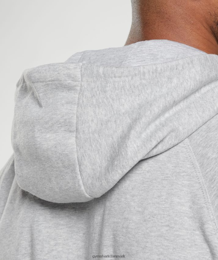Mænd Gymshark crest hættetrøje med lynlås N4ZDDN794 lysegrå mergel