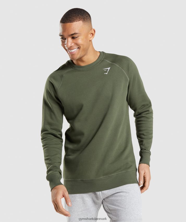 Mænd Gymshark crest sweatshirt N4ZDDN795 kerne oliven