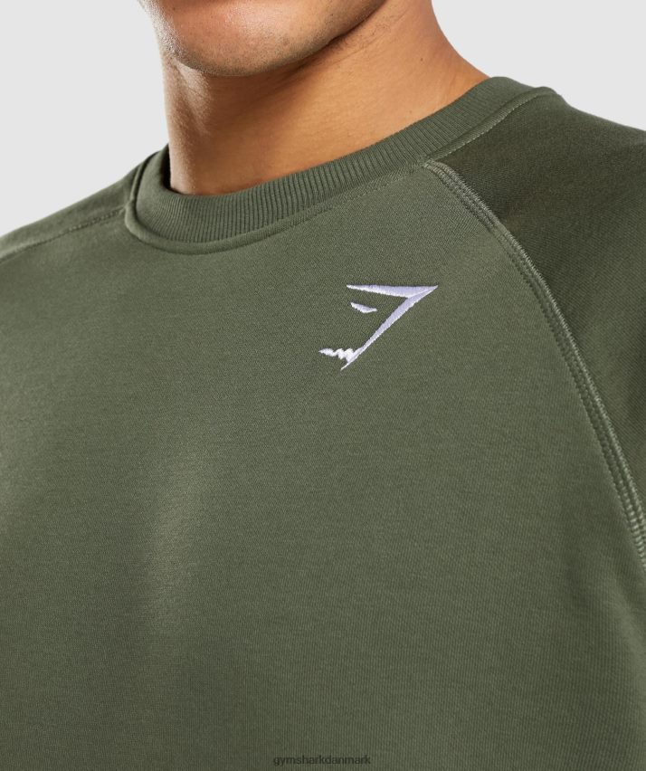 Mænd Gymshark crest sweatshirt N4ZDDN795 kerne oliven