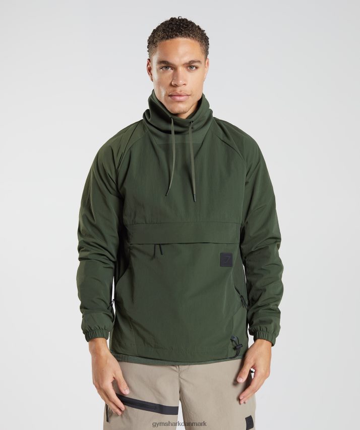 Mænd Gymshark genindtage anorak N4ZDDN834 mos oliven