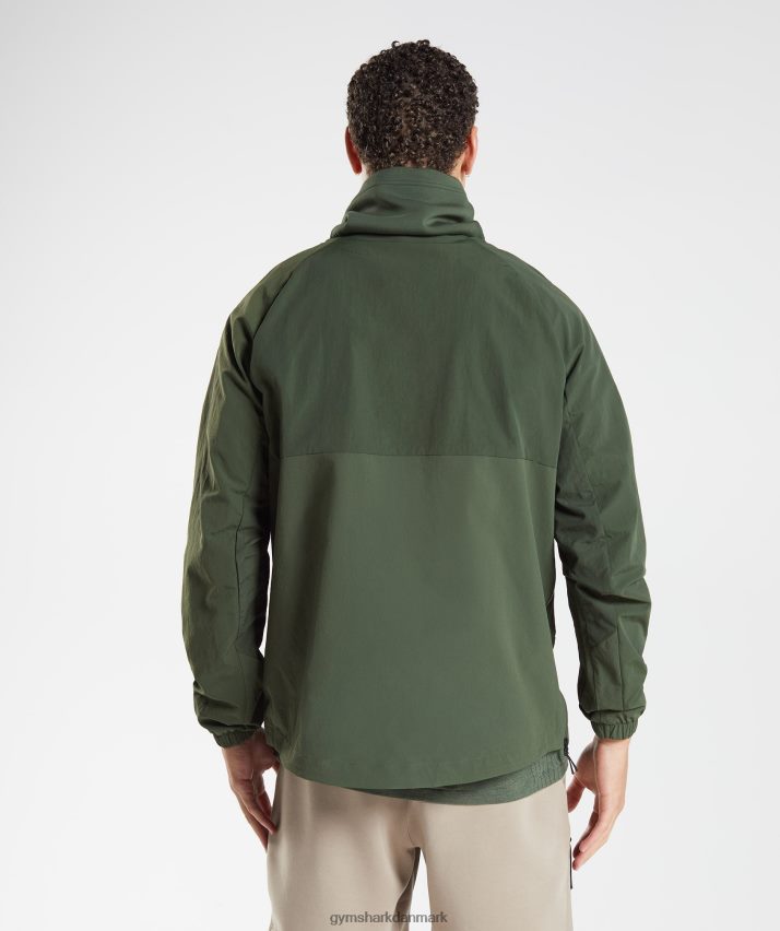 Mænd Gymshark genindtage anorak N4ZDDN834 mos oliven