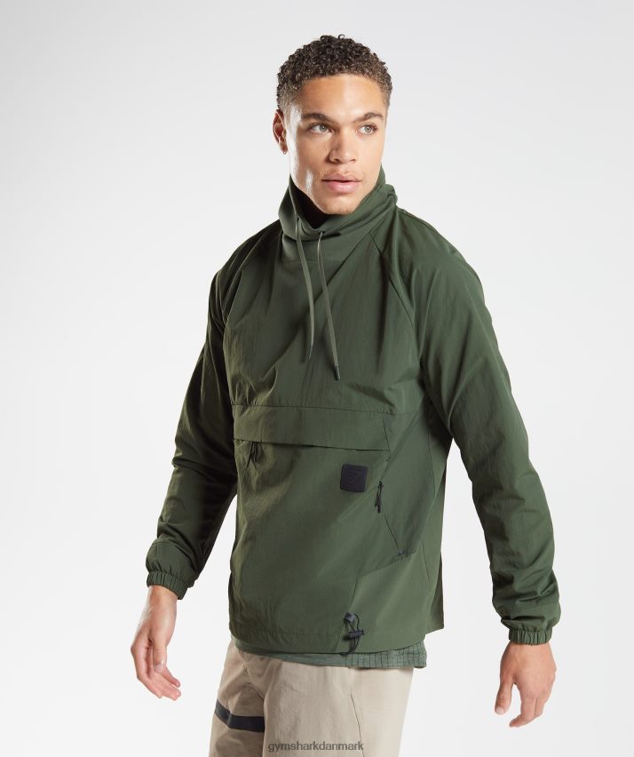 Mænd Gymshark genindtage anorak N4ZDDN834 mos oliven