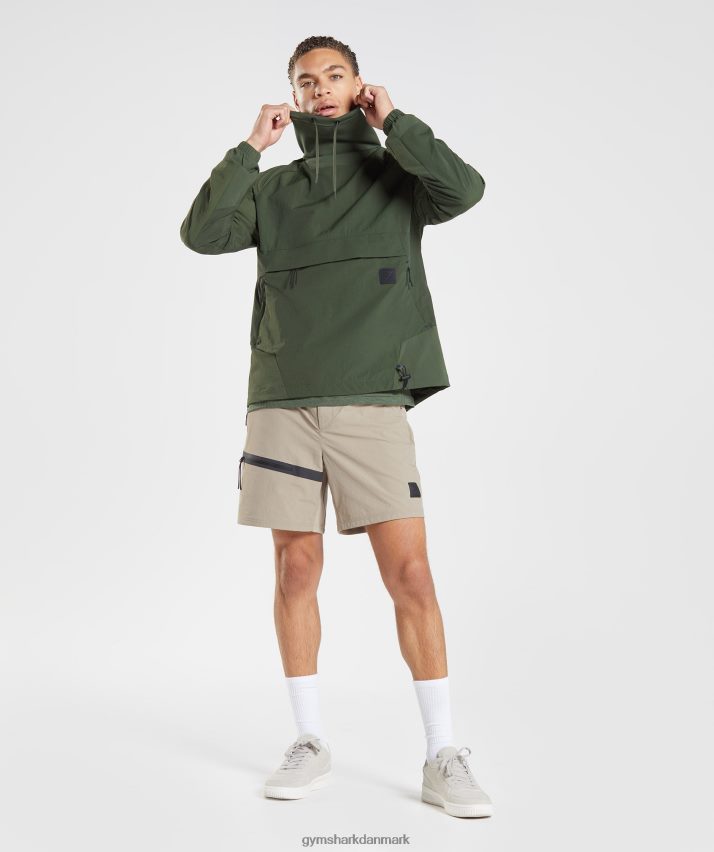 Mænd Gymshark genindtage anorak N4ZDDN834 mos oliven