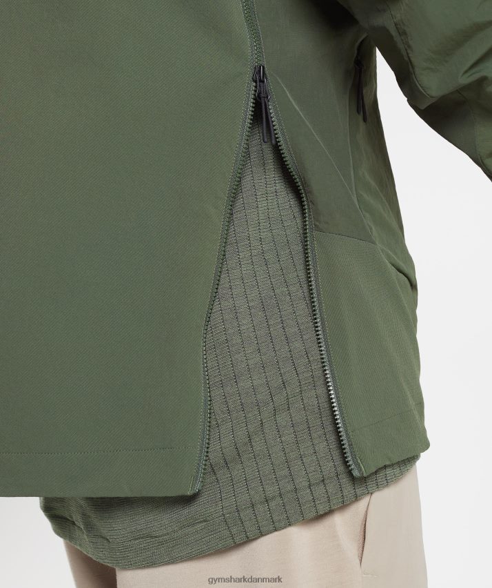 Mænd Gymshark genindtage anorak N4ZDDN834 mos oliven