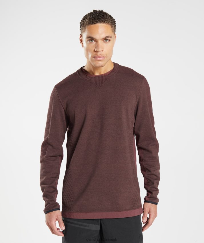 Mænd Gymshark gentage mandskab N4ZDDN839 kirsebærbrun mergel