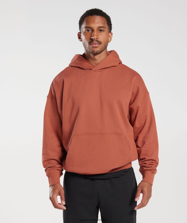 Mænd Gymshark hættetrøje med det nødvendige til hviledag N4ZDDN797 persimmon rød