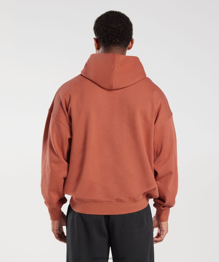 Mænd Gymshark hættetrøje med det nødvendige til hviledag N4ZDDN797 persimmon rød