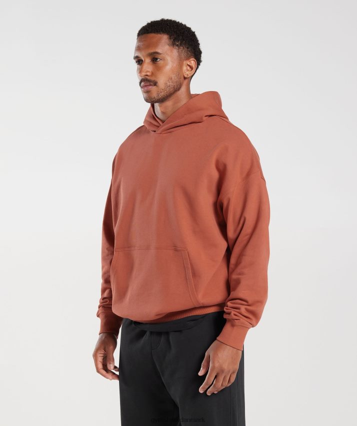 Mænd Gymshark hættetrøje med det nødvendige til hviledag N4ZDDN797 persimmon rød