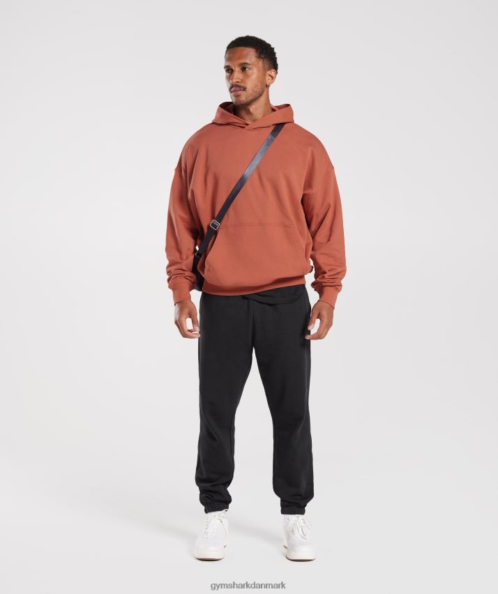 Mænd Gymshark hættetrøje med det nødvendige til hviledag N4ZDDN797 persimmon rød