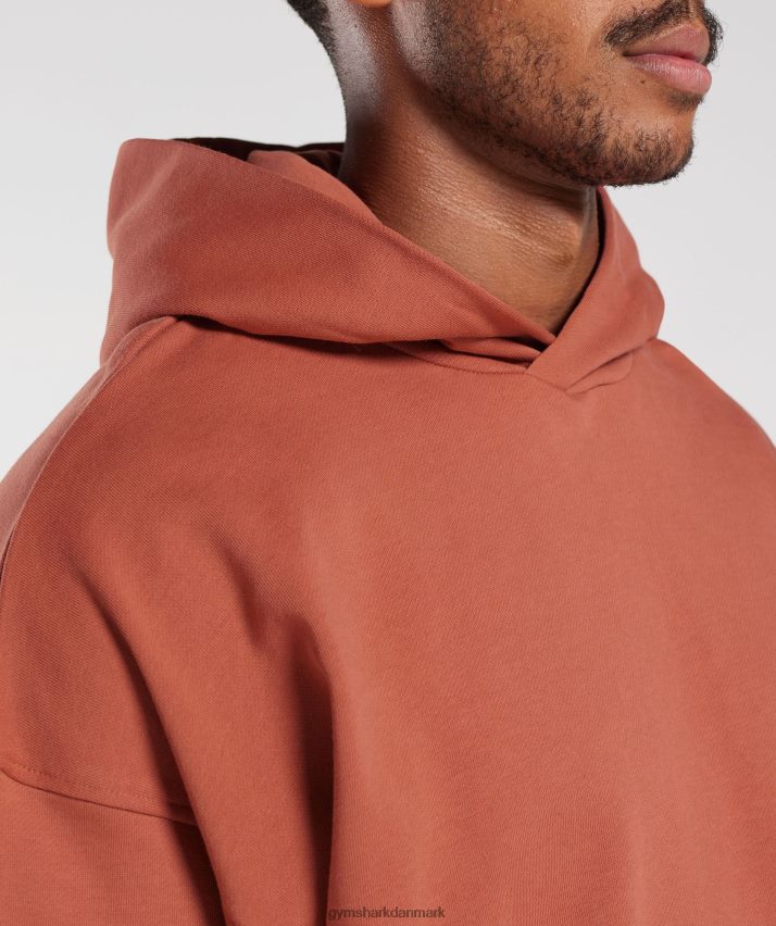 Mænd Gymshark hættetrøje med det nødvendige til hviledag N4ZDDN797 persimmon rød