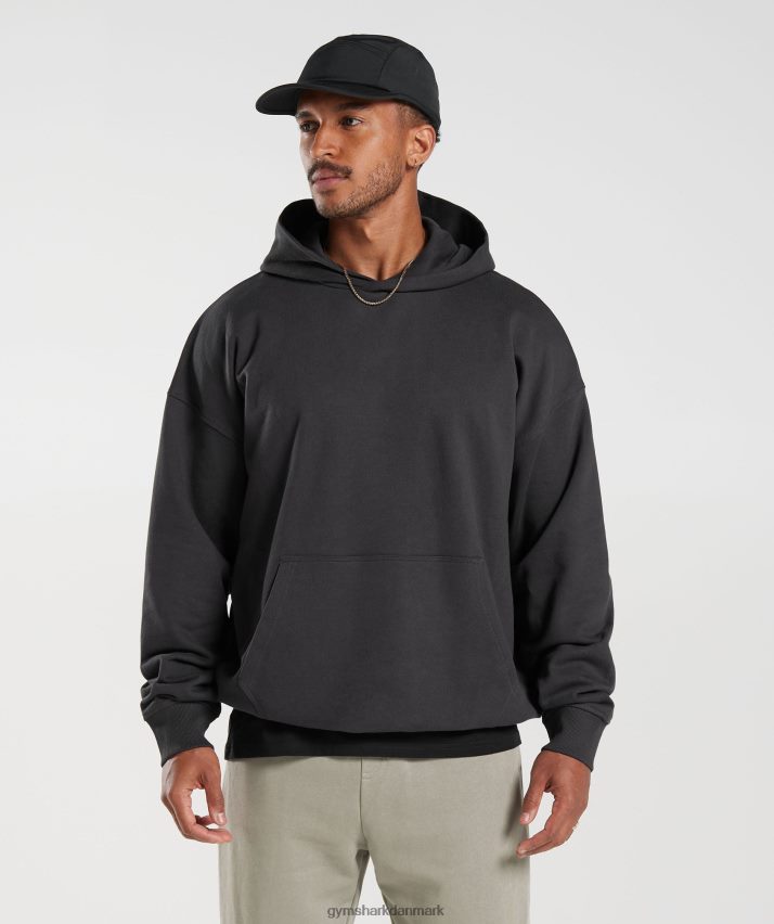 Mænd Gymshark hættetrøje med det nødvendige til hviledag N4ZDDN801 onyx grå