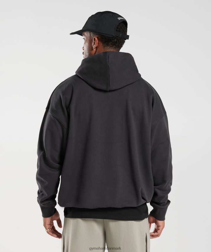 Mænd Gymshark hættetrøje med det nødvendige til hviledag N4ZDDN801 onyx grå