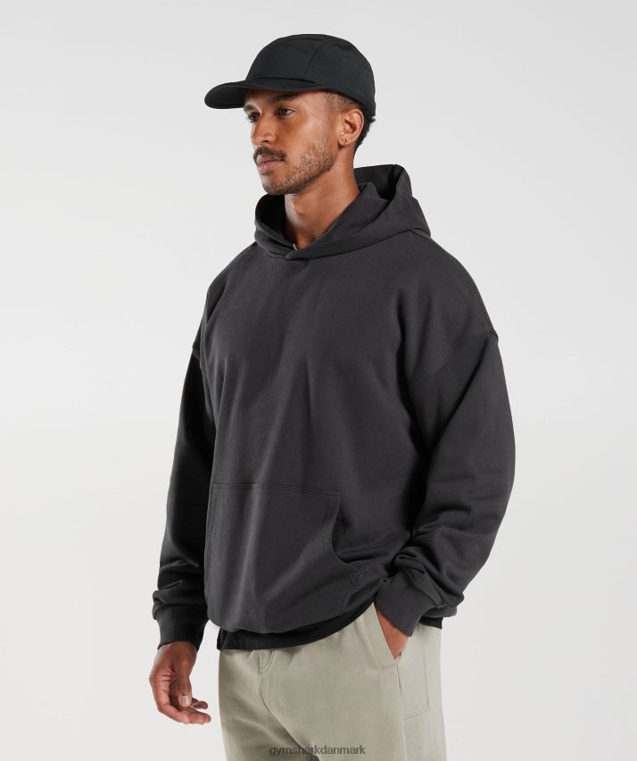 Mænd Gymshark hættetrøje med det nødvendige til hviledag N4ZDDN801 onyx grå