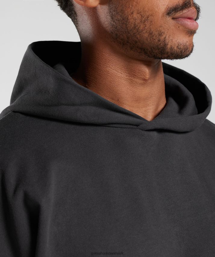 Mænd Gymshark hættetrøje med det nødvendige til hviledag N4ZDDN801 onyx grå