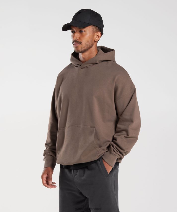 Mænd Gymshark hættetrøje med det nødvendige til hviledag N4ZDDN876 trøffel brun