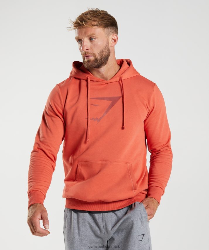 Mænd Gymshark hajhoved infill hættetrøje N4ZDDN865 storm rød