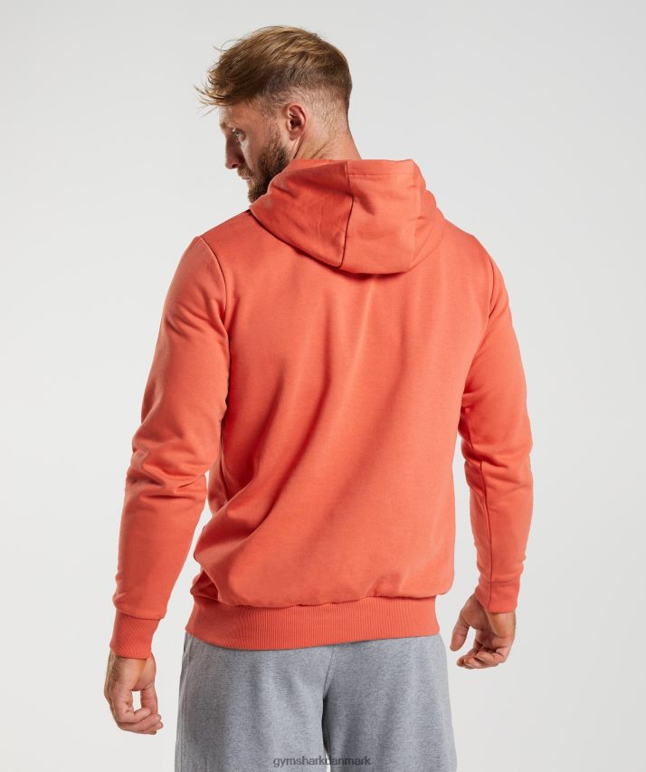 Mænd Gymshark hajhoved infill hættetrøje N4ZDDN865 storm rød