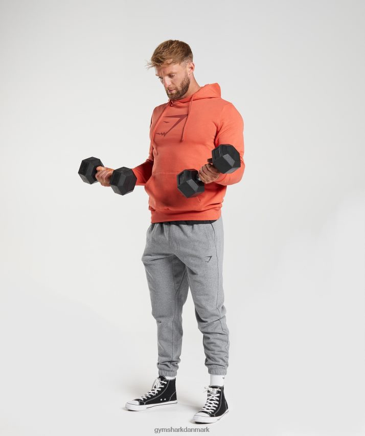 Mænd Gymshark hajhoved infill hættetrøje N4ZDDN865 storm rød