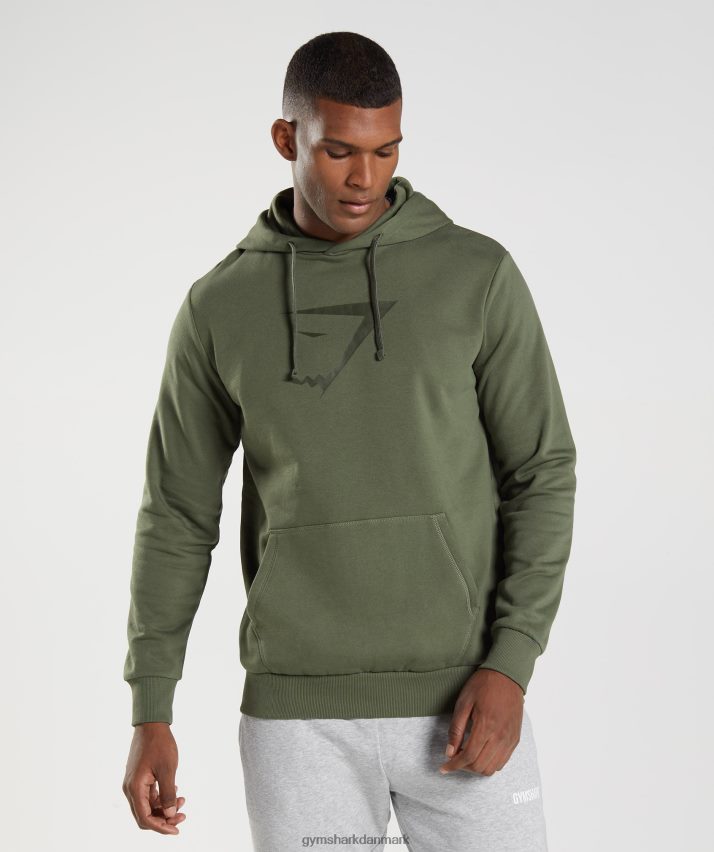 Mænd Gymshark hajhoved infill hættetrøje N4ZDDN872 kerne oliven
