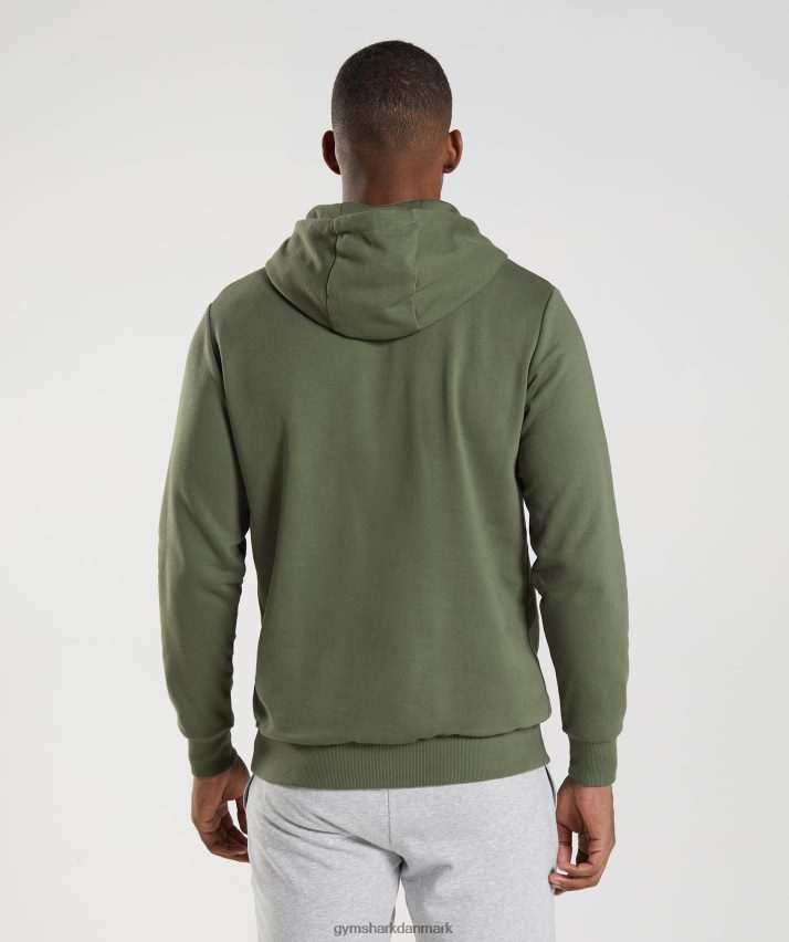 Mænd Gymshark hajhoved infill hættetrøje N4ZDDN872 kerne oliven