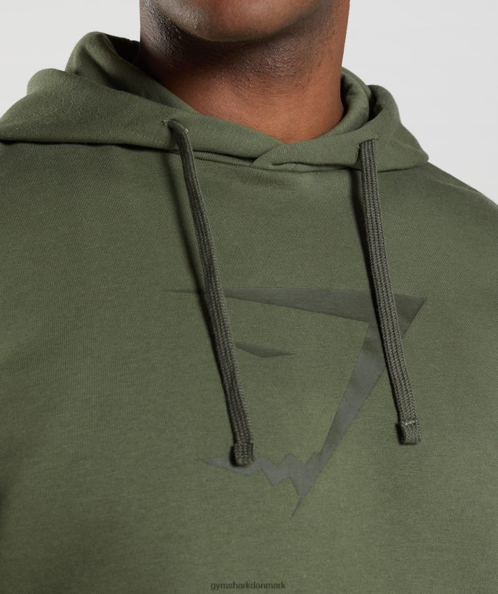 Mænd Gymshark hajhoved infill hættetrøje N4ZDDN872 kerne oliven
