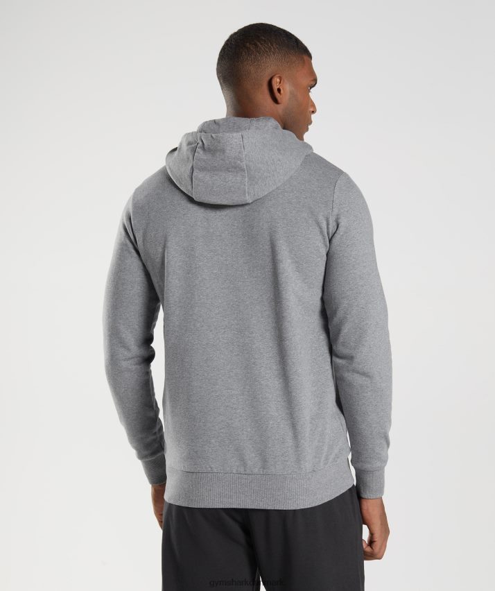 Mænd Gymshark hajhoved infill hættetrøje N4ZDDN873 koksgrå mergel