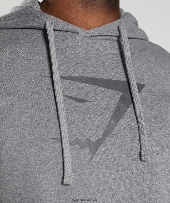 Mænd Gymshark hajhoved infill hættetrøje N4ZDDN873 koksgrå mergel